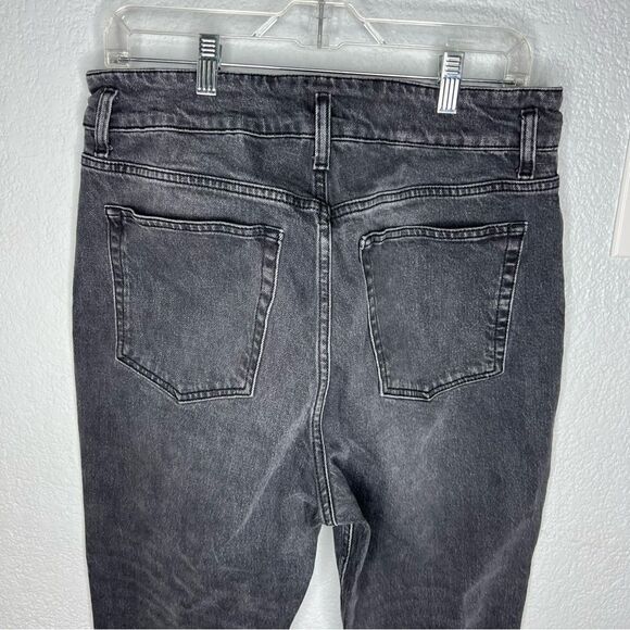 Topshop Mom Jeans Washed Black High Rise Straight Relaxed Denim Jeans Sz 34X30 - Picture 6 of 12